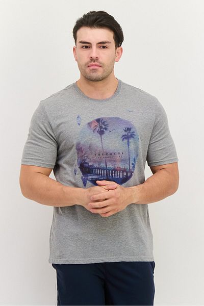 SKECHERS Men Sportswear Fit Outdoor T-shirt, Grey
