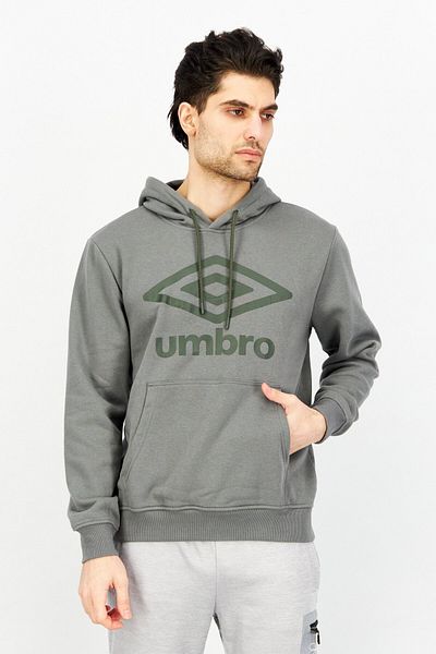 UMBRO Men Sportswear Fit Long Sleeve Running Sweatshirt, Teal Olive/grey