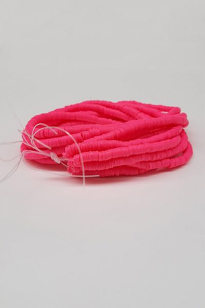 Hayalperest boncuk Neon Fuchsia Fimo Dough Bead 6mm
