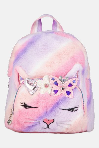 OMG Accessories Kids Girl Faux Fur Mini Backpack 24 H x 23 L x 9 W cm, Pink Combo