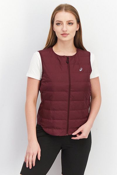 Asics Women Regular Fit Sleeveless Running Padded Vest, Maroon