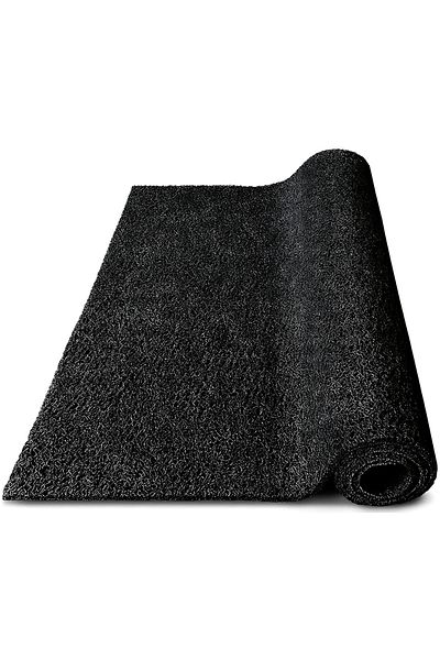 TAGESAN Black Curly Mop - 120X350 Cm, Non-Slip Entry, Dust Holder 14mm