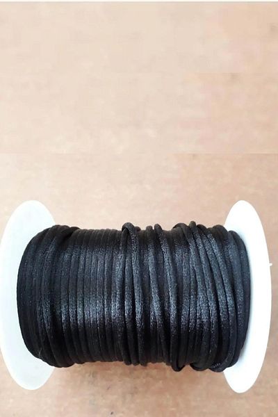 Hayalperest boncuk Black Satin-floş Thread Thickness 2 Mm.10 Meters