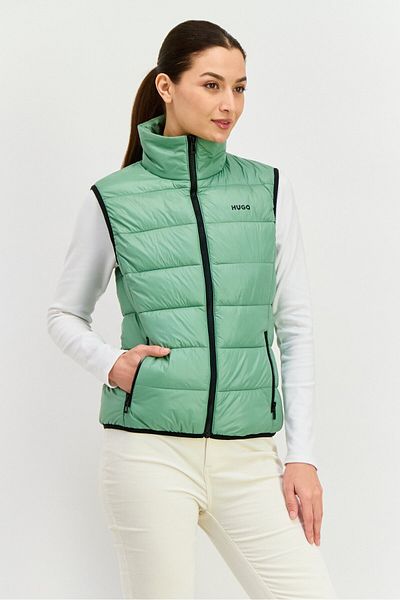 Hugo Boss Women Brand Logo Vest Jacket, Sage Green