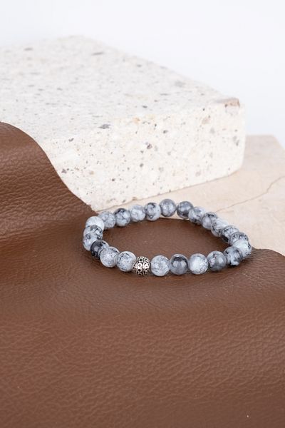 Piercing Market Steel & Silver Unisex Natural Stone Gift Bracelet