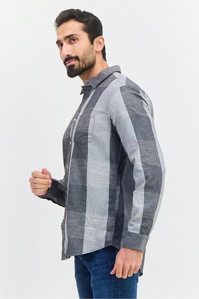 Pepe Jeans Men Regular Fit Solid Long Sleeves Casual Shirt, Grey