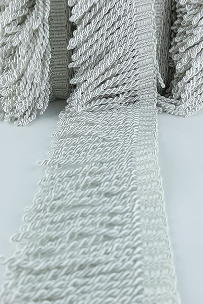 Hayalperest boncuk White Twisted Bouillon Fringe Tassel 7 Cm