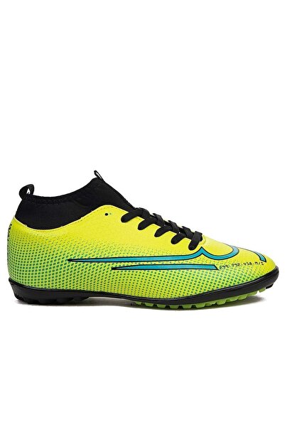 Walked Bilekli Boğazlı Çoraplı Çim Dişsiz Düz Halısaha Futbol Ayakkabısı Sarı 437