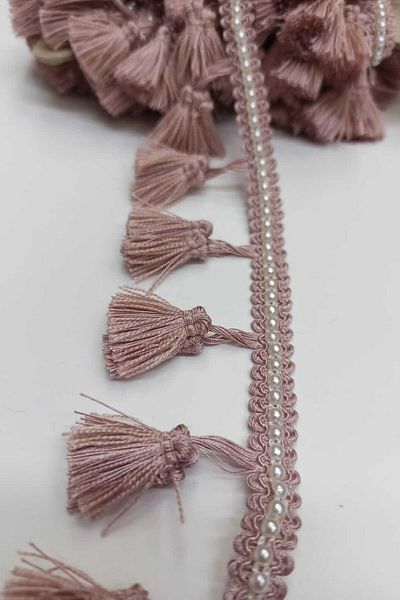 Hayalperest boncuk Powder Pearl Knob Tassel 5cm (1 Mt)
