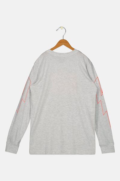 Hurley سويت شيرت خارجي مطبوع عليه رسوم متحركة للأولاد، باللون الرمادي الفاتح