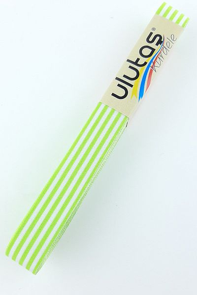 Hayalperest boncuk 10 Mt Light Green Striped Gradient Ribbon - 1.5 Cm