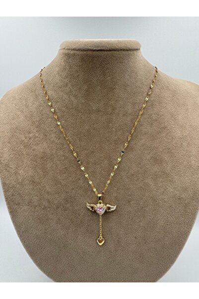 simplicist Melek Kanadı Kalpli Çelik Kolye