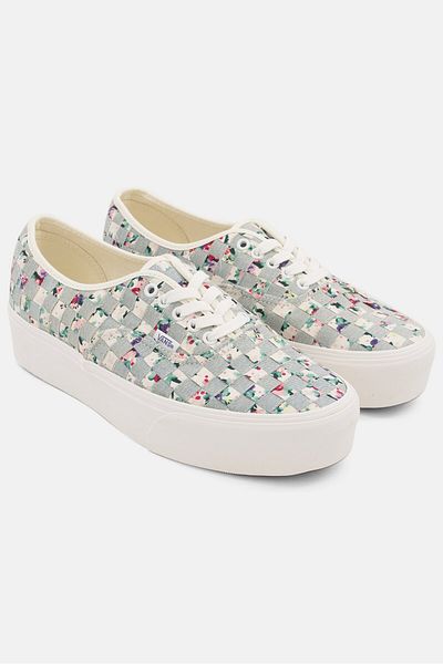 Vans Women Authentic Stac Lace Up Skate Shoe, White