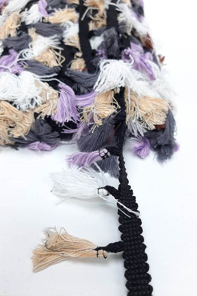 Hayalperest boncuk Lilac White Cotton Fringe Tassel