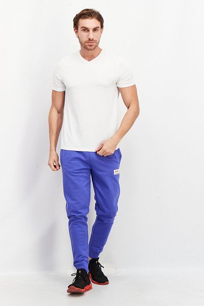 Le tigre Men Drawstring Pull On Brand Logo Jogger Pant, Blue