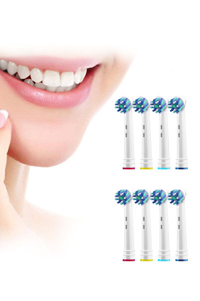 Fresh Moon Diş Fırçası Yedek Başlığı 8'li Şarjlı Elektrikli Diş Fırça Başlığı Ağız Bakım Aksesuar