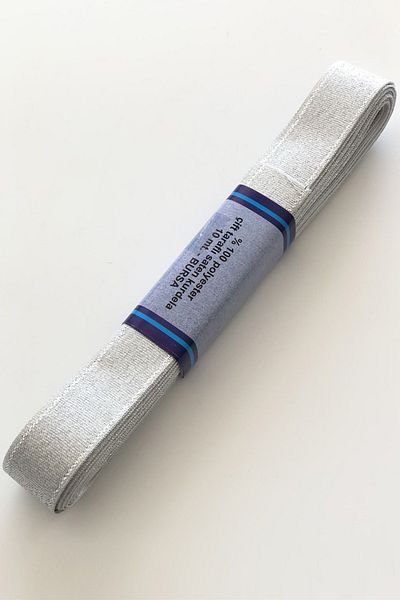 Hayalperest boncuk Panglică Satin Argintiu Argintiu 2 Cm