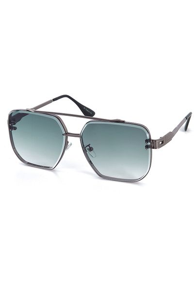 Di Caprio Water Green Big Metal Square Pilot Model Men's Sunglasses