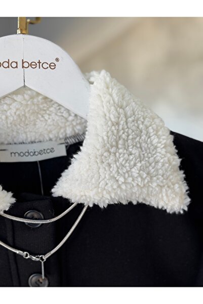 modabetce Standard Size Oversize Women's Sweatshirt with Fur Collar