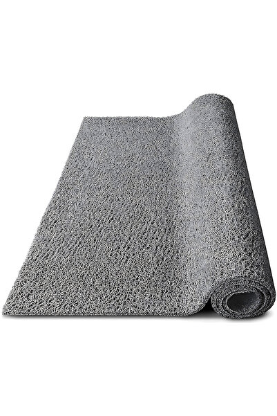 TAGESAN Grey Curly Rug - 120X700 Cm, 14mm, Non-Slip Base, Entryway Mat and Dust Holder