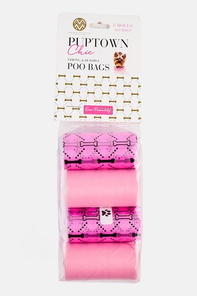 Macbeth Collection 8 Rolls Puptown Chic Strong And Durable Poo Bag, Assorted