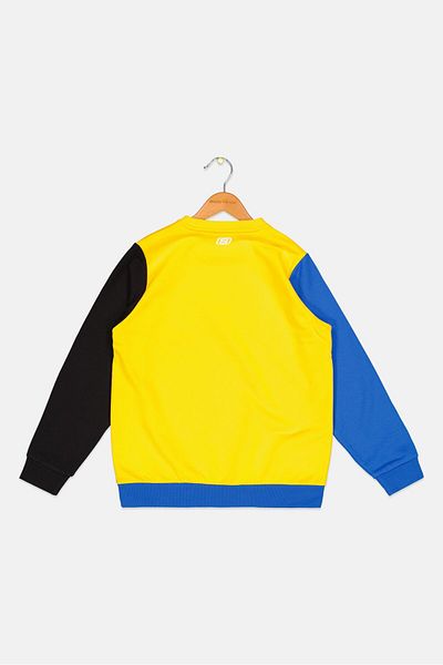 SKECHERS Kids Boy Sportswear Fit Long Sleeves Brand Logo Sweatshirt, Yellow Combo