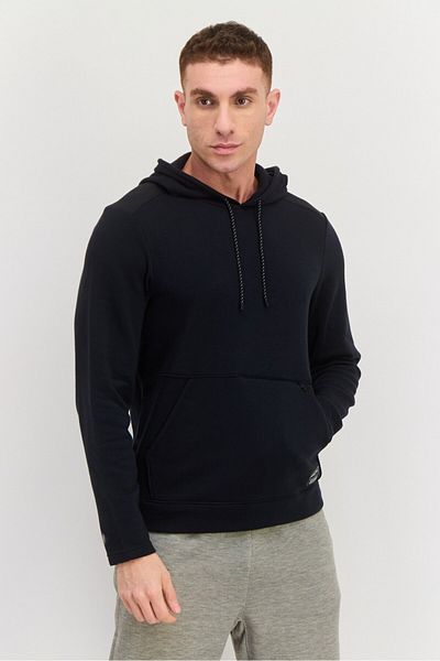 SKECHERS Men Sportswear Fit Brand Logo Long Sleeves Outdoor Sweatshirt, Black