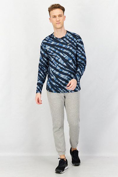 Asics Men Regular Fit Long Sleeve Training Jersey, Blue Combo