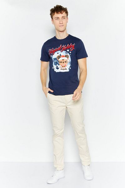 Funko Men Crew Neck Short Sleeve Mickey Print T-shirts, Navy Combo