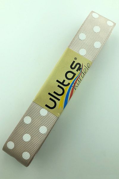 Hayalperest boncuk Ανοιχτό Λευκό Πουά Κορδέλα Grosgrain 2,5 εκ