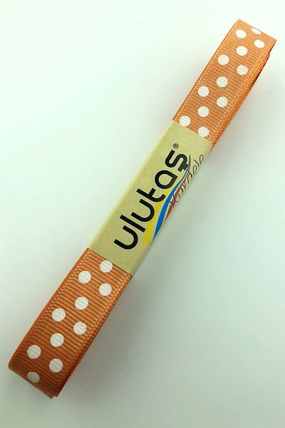 Hayalperest boncuk Πορτοκαλί Πουά Grosgrain Κορδέλα 1,5 εκ