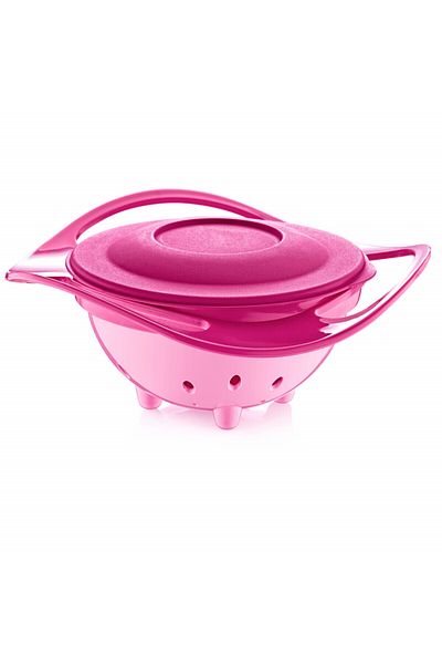 Babyjem Bol multifunctional cu capac si rotire 360 ​​grade BabyJem Amazing Bowl (Culoare: Roz)