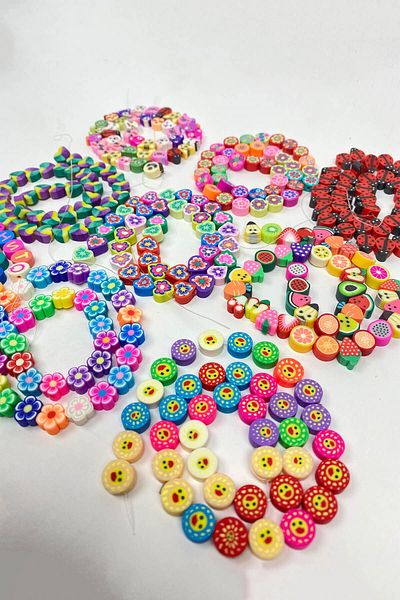 Hayalperest boncuk Patterned Fimo Dough Bead Set 9 Strings