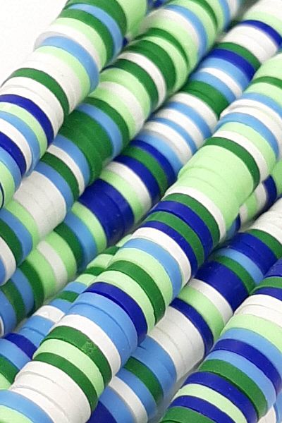 Hayalperest boncuk Green Blue Fimo Dough Bead 6 Mm