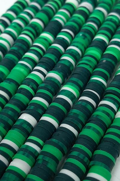 Hayalperest boncuk Dark Green Colored Fimo Dough Bead 6 Mm