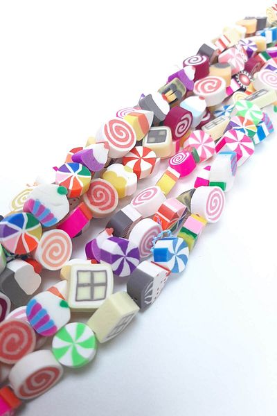 Hayalperest boncuk Patterned Confectionery Fimo Dough Bead