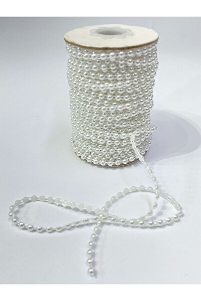 Hayalperest boncuk Panglică din plastic Half Pearl 4 mm 10 mt