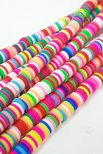 Hayalperest boncuk Colorful Pink Fimo Dough Beads 6 mm