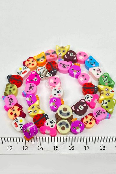 Hayalperest boncuk Fimo Dough Bead with Colorful Animal Figures
