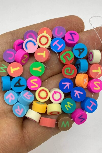 Hayalperest boncuk Πολύχρωμο γράμμα Μοντέλο Fimo Ζύμη Χάντρες