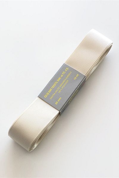 Hayalperest boncuk Panglică Grosgrain Crem 3 Cm 10 Mt