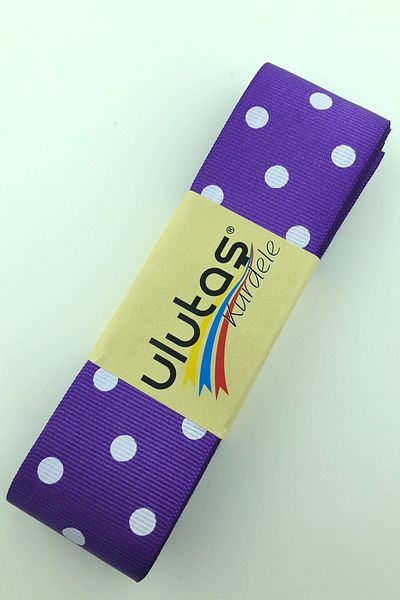 Hayalperest boncuk Μωβ Λευκή Πουά Κορδέλα Grosgrain 4 εκ