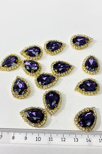 Hayalperest boncuk Purple Gold Case Drop Stitching Stone 5 Pieces
