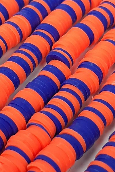 Hayalperest boncuk 6 Mm Orange Blue Fimo Dough Bead