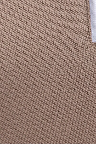 Tudors Pánské tričko Slim Fit Slim Fit 100% bavlna Plain Pique Mink Polo límec na zip