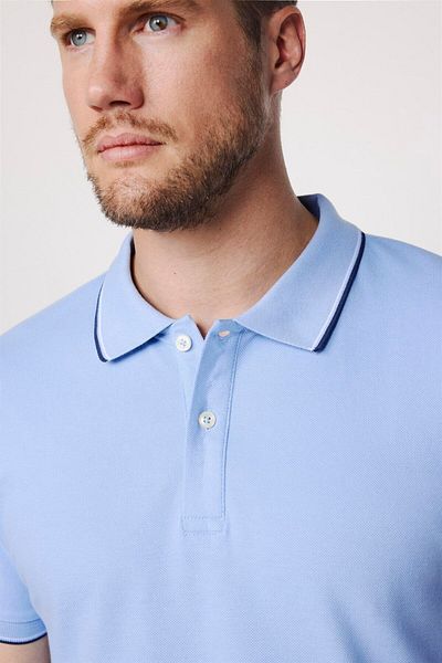 Tudors Ανδρικό μπλουζάκι Slim Fit Slim Fit 100% βαμβακερό απλό μανίκι πικέ ριγέ μπλουζάκι με γιακά πόλο