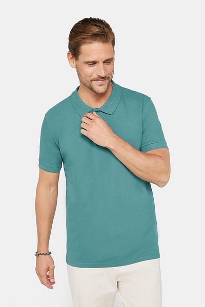 Tudors Ανδρικό μπλουζάκι Slim Fit Slim Fit 100% βαμβακερό απλό πικέ μπλε γιακά μπλουζάκι πόλο