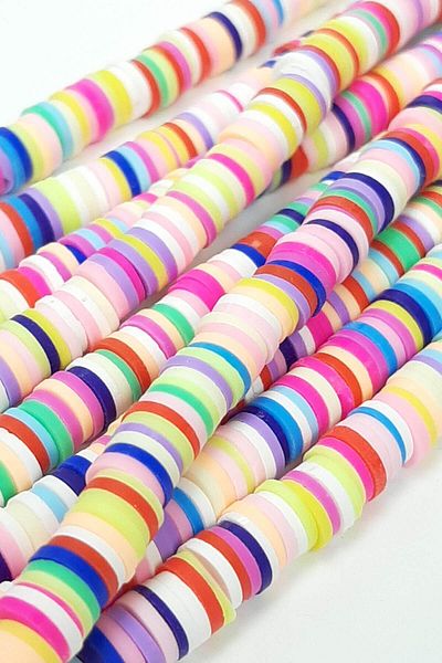 Hayalperest boncuk Πολύχρωμες ροζ χάντρες ζύμης Fimo 6 mm