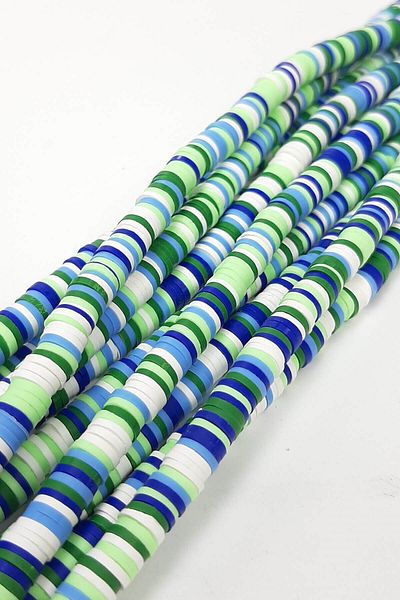 Hayalperest boncuk Green Blue Fimo Dough Bead 6 Mm