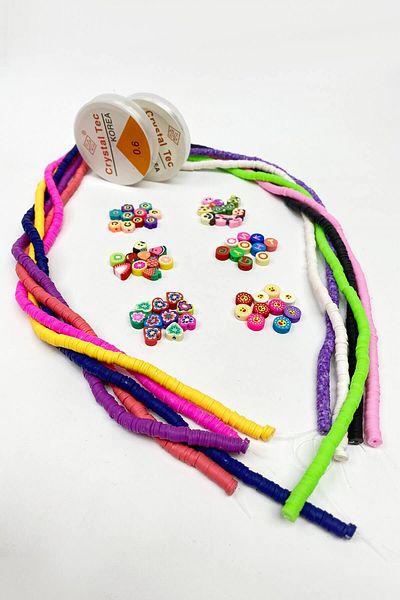 Hayalperest boncuk Colorful 6 Mm Fimo Figured Bead Jewelry Making Set
